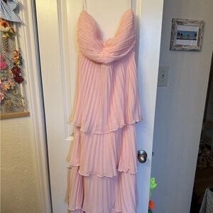 Lulus Multi Tiered Gown - Size L - Baby Pink